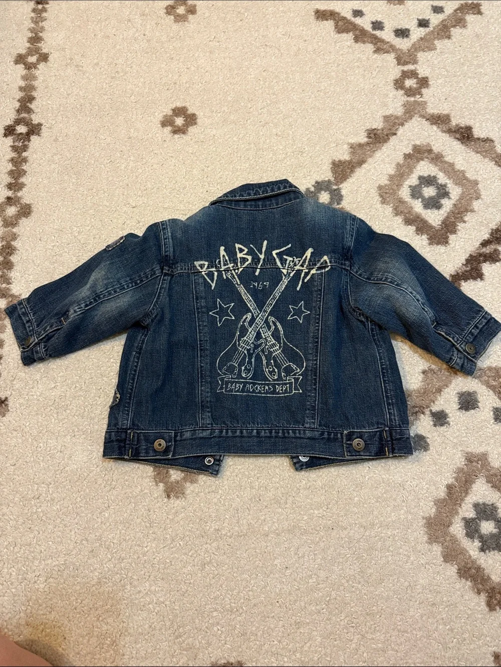 GAP Blue Kids Denim Jacket with Graphic Guitar Back